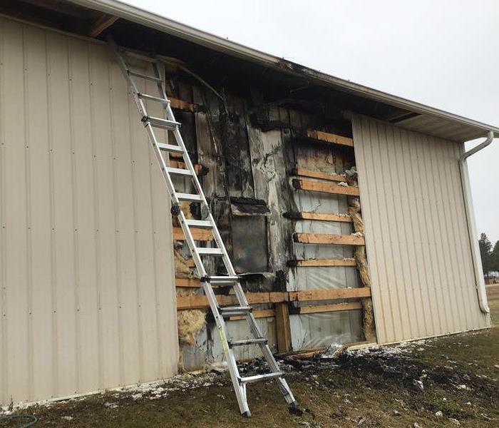 Fire damaged shed